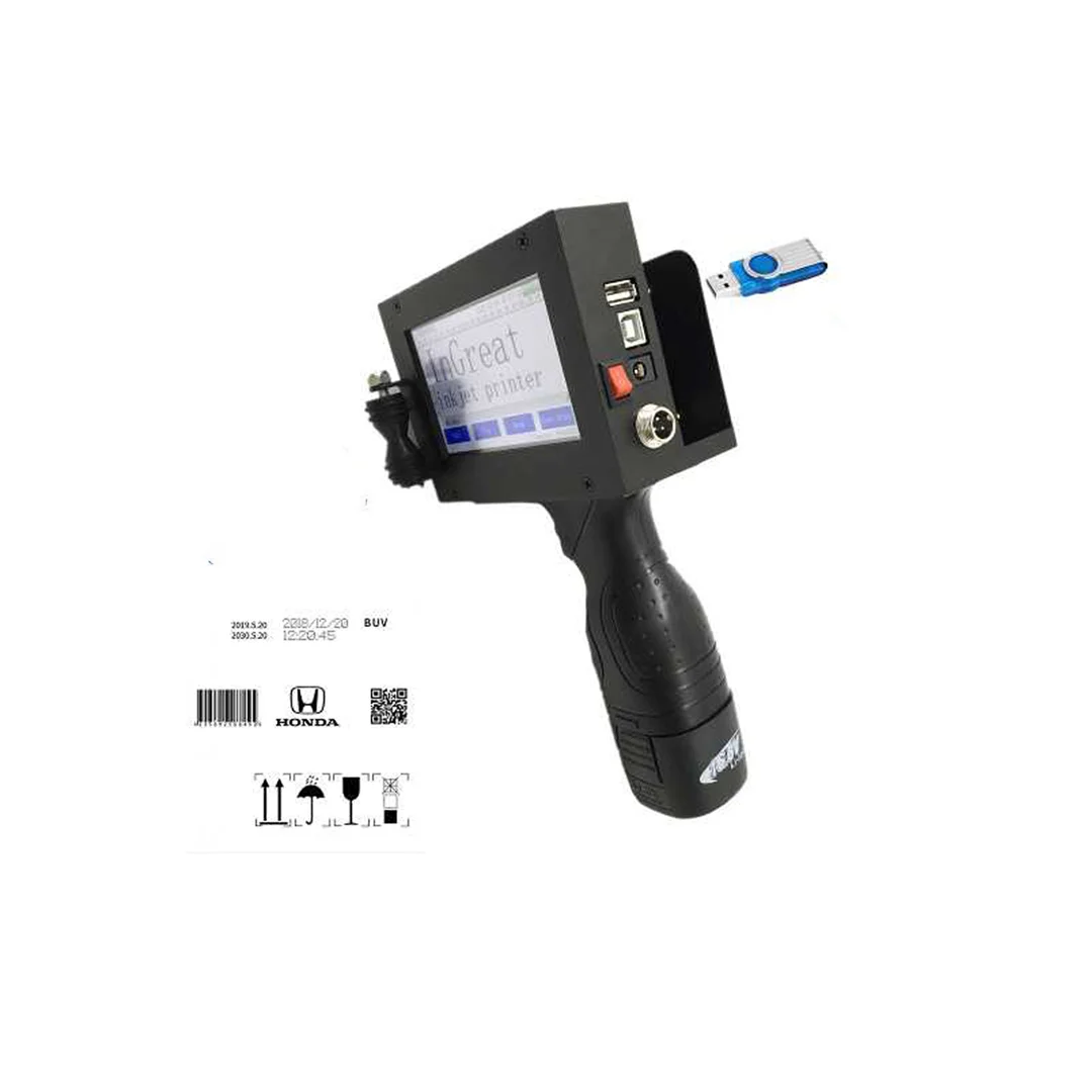 Imprimante à Jet D'encre Portable - Écran Tactile 4.3 Pouces, Hauteur D'impression 2-12.7 Mm, Rechargeable, 29 Langues